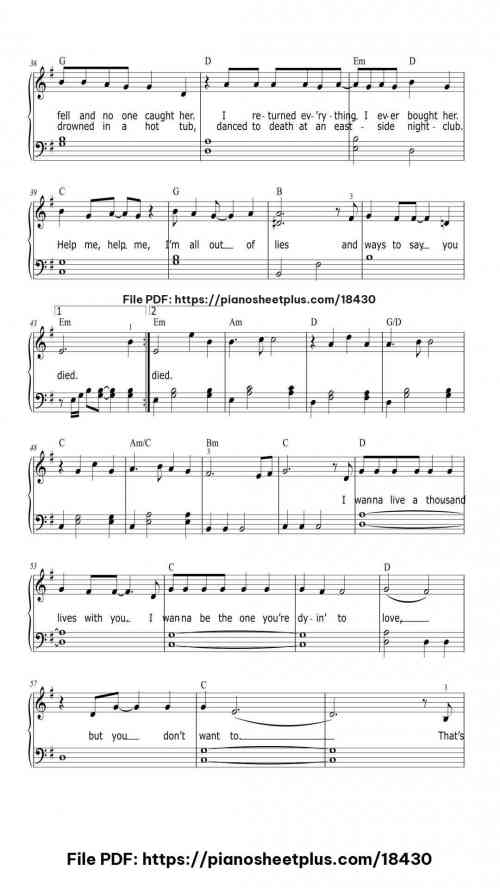 50 ways to say goodbye by Train Level Intermediate 8 50 ways to say goodbye piano sheet music free pdf