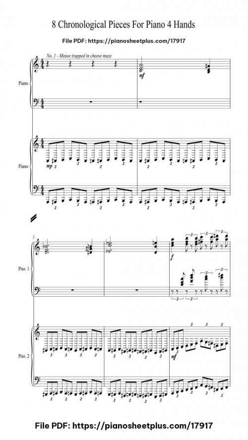 8 Chronological Pieces For Piano 4 Hands by Dengie Level Mastery 31 8 Chronological Pieces For Piano 4 Hands piano sheet music free pdf