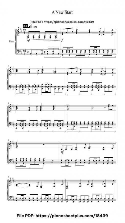 A New Start by Nanashi Mumei Level Intermediate 9 A New Start piano sheet music free pdf