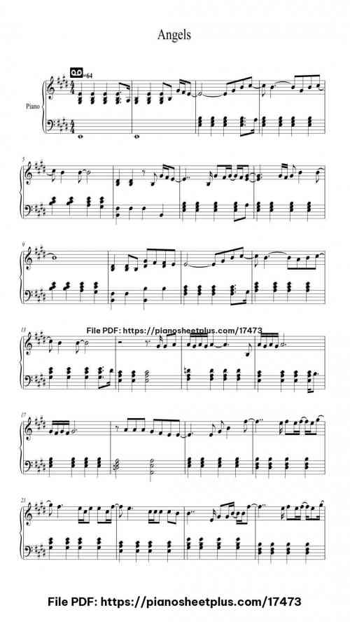 Angels by Robbie Williams Level Intermediate 3 Angels piano sheet music free pdf
