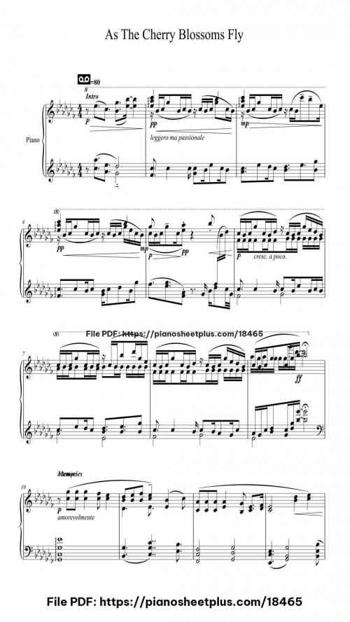 As The Cherry Blossoms Fly by iwishedforit Level Professional 16 As The Cherry Blossoms Fly piano sheet music free pdf