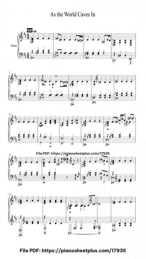 As the World Caves In by Matt Maltese Level Mid-Advanced 4 As the World Caves In piano sheet music free pdf