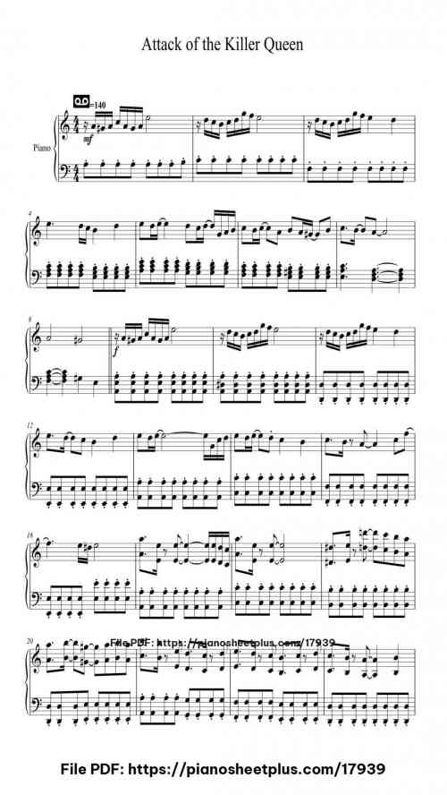 Attack of the Killer Queen by Toby Fox Level Intermediate 7 Attack of the Killer Queen by Toby Fox Level Intermediate