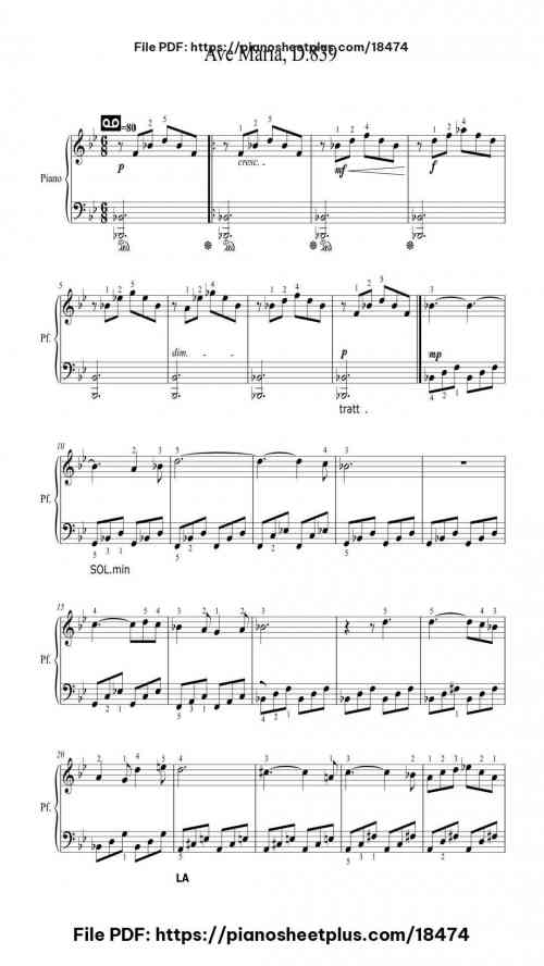 Ave Maria, D.839 by Franz Schubert Level Beginner 4 Ave Maria, D.839 piano sheet music free pdf