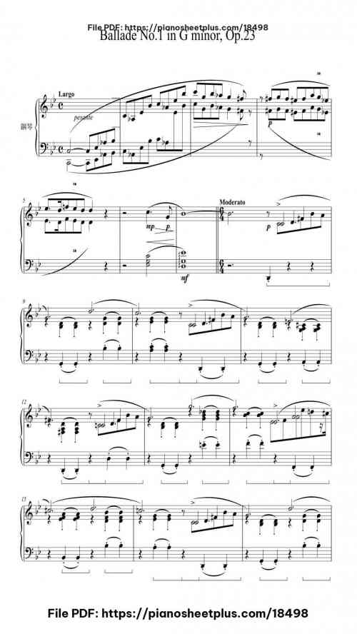 Ballade No. 1 in G Minor, Op. 23 by Frédéric Chopin Level Mastery 22 Ballade No. 1 in G Minor, Op. 23 piano sheet music free pdf