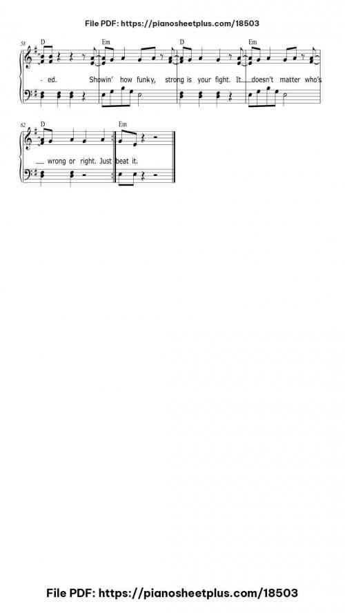 Beat It by Michael Jackson Level Beginner 8 Beat It piano sheet music free pdf