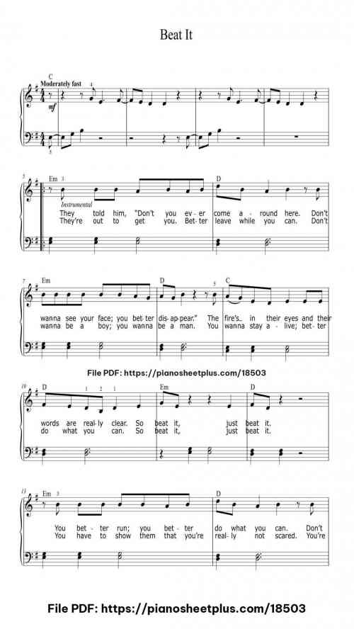 Beat It by Michael Jackson Level Beginner 8 Beat It by Michael Jackson Level Beginner