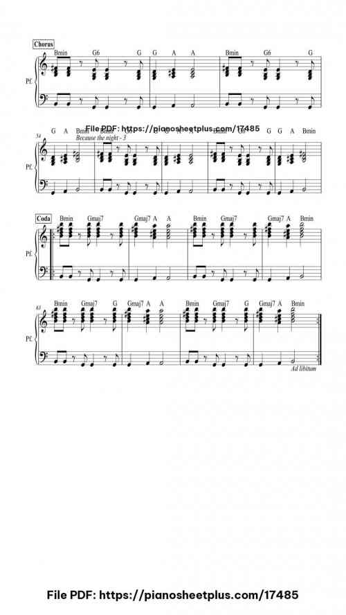 Because the Night by Bruce Springsteen Level Beginner 6 Because the Night piano sheet music free pdf