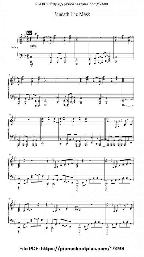 Beneath The Mask - instrumental (Personal 5 OST) by Shoji Meguro Level Intermediate 4 Beneath The Mask - instrumental (Personal 5 OST) piano sheet music free pdf
