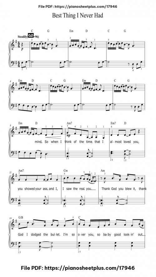 Best Thing I Never Had by Beyoncé Level Beginner 3 Best Thing I Never Had piano sheet music free pdf