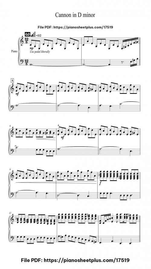 Cannon in D minor by Thomas Bergersen Level Intermediate 6 Cannon in D minor piano sheet music free pdf