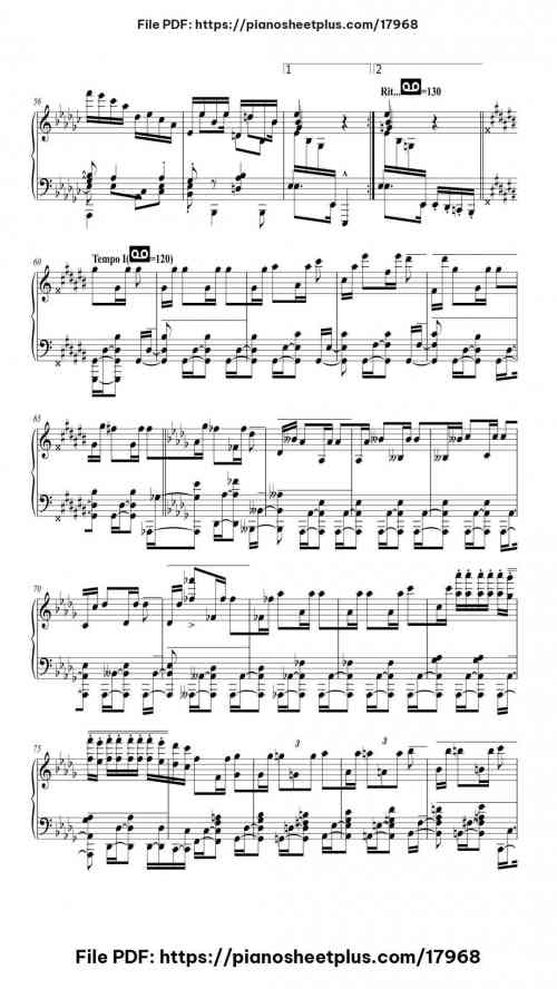 Concert Study in G sharp/A flat major by Fryderyk Chopin Level Advanced 7 Concert Study in G sharp/A flat major piano sheet music free pdf