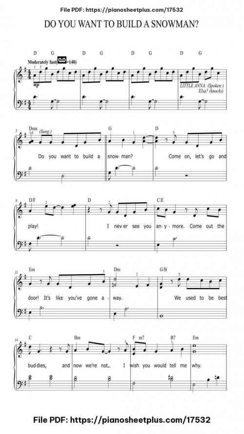 Do You Want To Build A Snowman? (from Disney's Frozen) by Kristen Bell/Agatha Lee Monn Level Intermediate 6 Do You Want To Build A Snowman? (from Disney's Frozen) piano sheet music free pdf