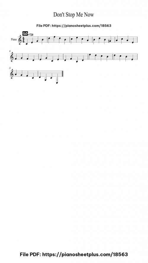 Don't Stop Me Now by Queen Level Easy 2 Don't Stop Me Now piano sheet music free pdf