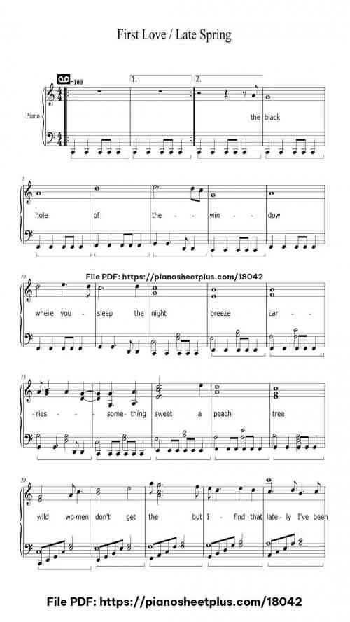 First Love / Late Spring by Mitski Level Beginner 3 First Love / Late Spring piano sheet music free pdf