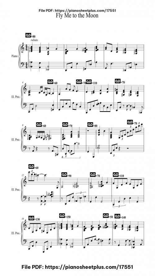 Fly Me to the Moon by Frank Sinatra Level Advanced 7 Fly Me to the Moon piano sheet music free pdf