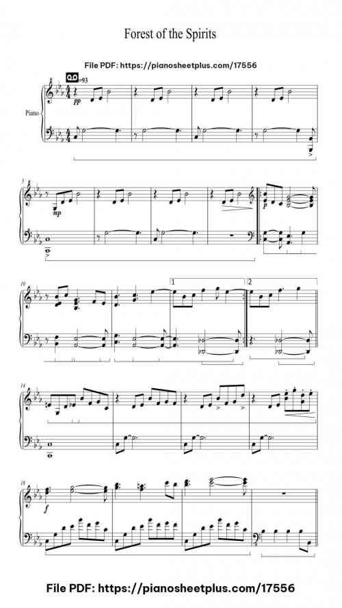 Forest of the Spirits by - Level Intermediate 5 Forest of the Spirits piano sheet music free pdf