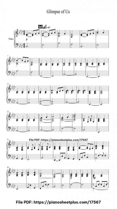 Glimpse of Us by Joji Level Intermediate 4 Glimpse of Us piano sheet music free pdf