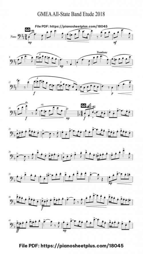 GMEA All-State Band Etude 2018 by - Level Beginner 3 GMEA All-State Band Etude 2018 piano sheet music free pdf