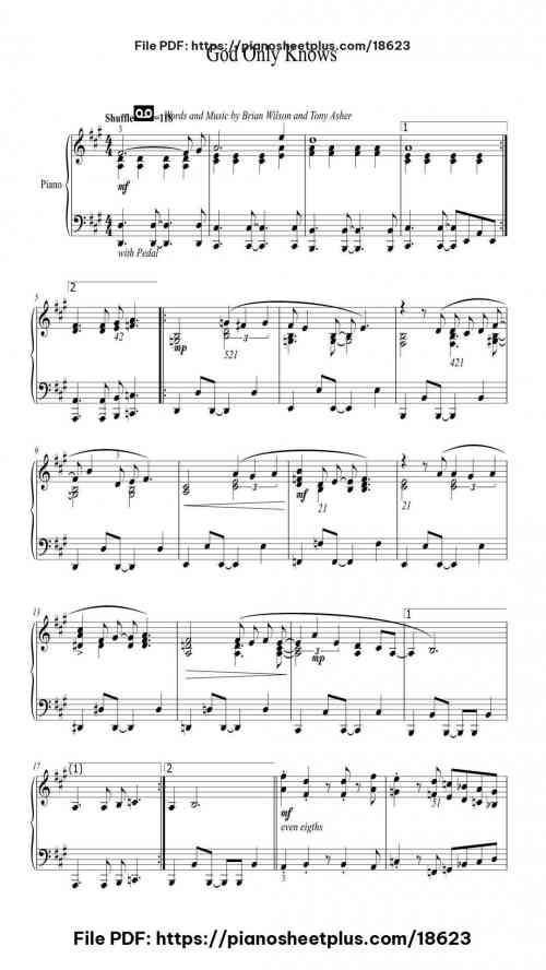 God Only Knows by The Beach Boys Level Intermediate 3 God Only Knows piano sheet music free pdf