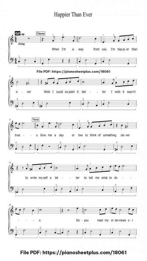 Happier Than Ever by Billie Eilish Level Beginner 7 Happier Than Ever by Billie Eilish Level Beginner