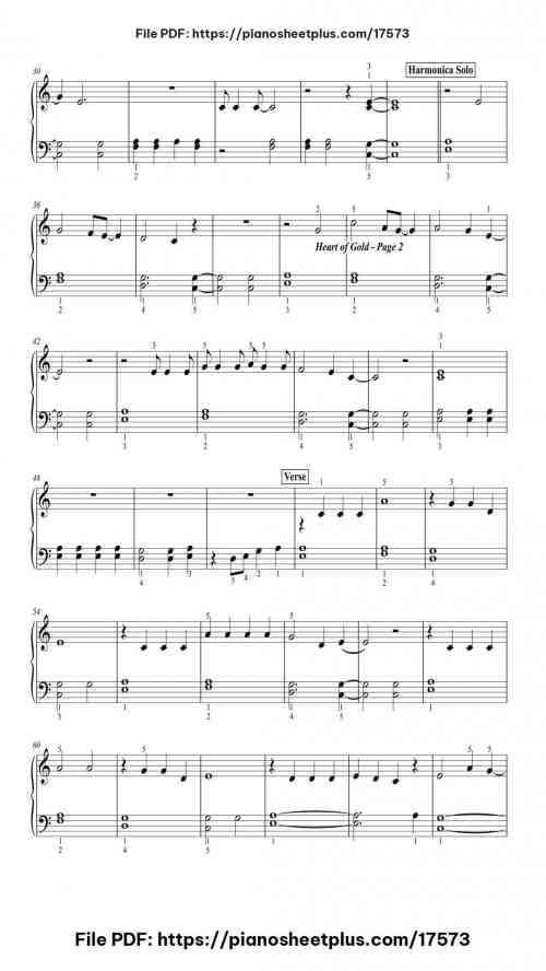 Heart of Gold by Neil Young Level Easy 5 Heart of Gold piano sheet music free pdf