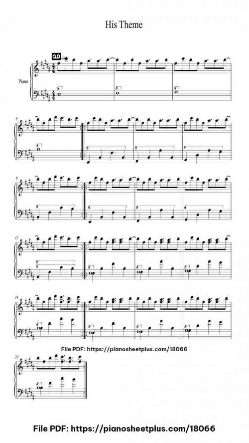 His Theme by Toby Fox Level Beginner 8 His Theme by Toby Fox Level Beginner