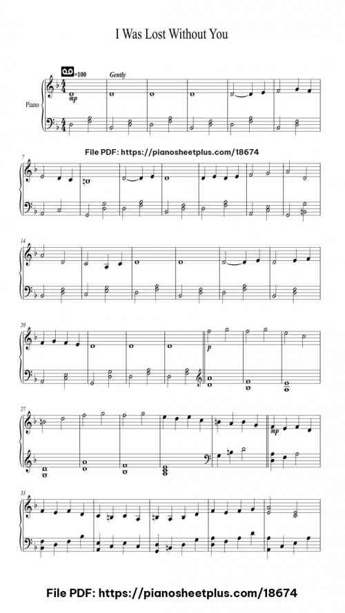 I Was Lost Without You by Sam Hulick Level Beginner 3 I Was Lost Without You piano sheet music free pdf