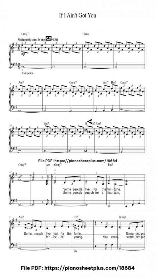 If I Ain't Got You by Alicia Keys Level Intermediate 5 If I Ain't Got You piano sheet music free pdf