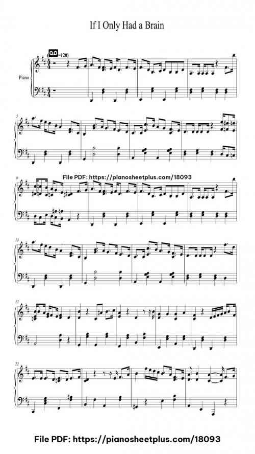 If I Only Had a Brain by Harold Arlen Level Intermediate 9 If I Only Had a Brain by Harold Arlen Level Intermediate