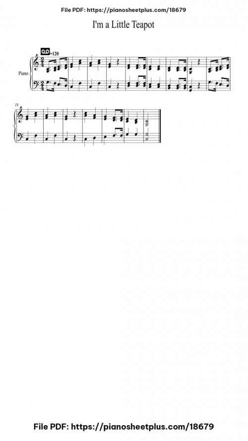 I'm a Little Teapot by unknow Level Beginner 2 I'm a Little Teapot piano sheet music free pdf