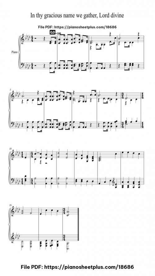 In Thy Gracious Name We Gather by Isaac Watts Level Intermediate 2 In Thy Gracious Name We Gather piano sheet music free pdf