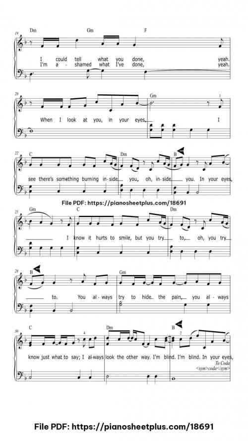 In Your Eyes by The Weeknd Level Intermediate 6 In Your Eyes piano sheet music free pdf