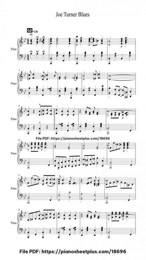 Joe Turner Blues by W. C. Handy Level Mid-Advanced 5 Joe Turner Blues piano sheet music free pdf