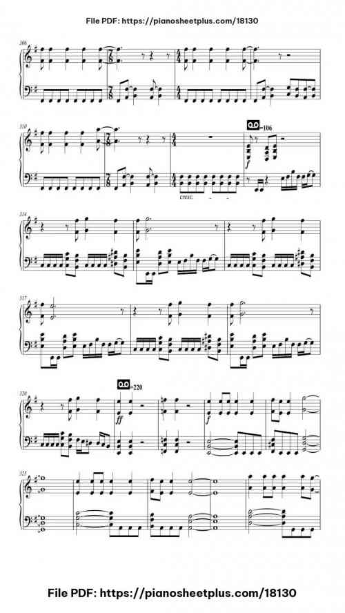 Master of Puppets by Metallica Level Mid-Advanced 27 Master of Puppets piano sheet music free pdf