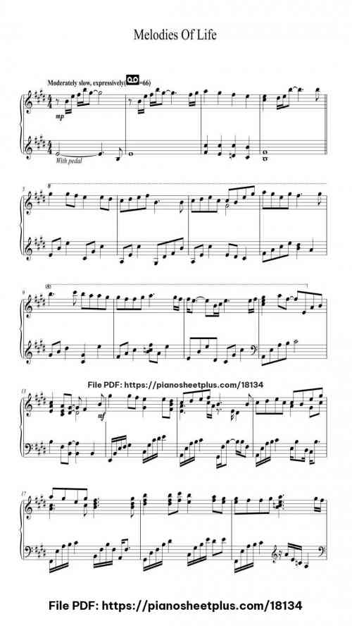 Melodies Of Life by Nobuo Uematsu Level Intermediate 15 Melodies Of Life by Nobuo Uematsu Level Intermediate