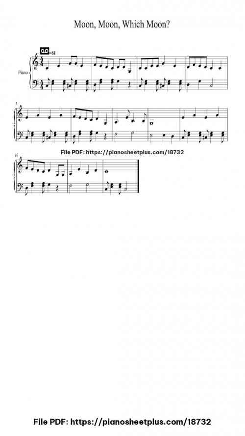 Moon, Moon, Which Moon? by Korean Traditional Level Beginner 2 Moon, Moon, Which Moon? piano sheet music free pdf