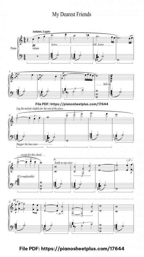 My Dearest Friends by Lena Raine Level Mid-Advanced 3 My Dearest Friends piano sheet music free pdf