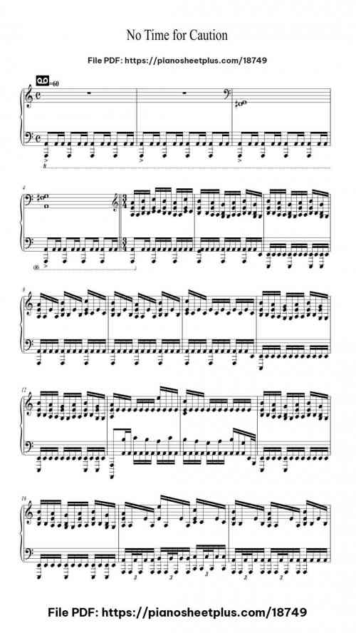 No Time for Caution by Hans Zimmer Level Mid-Advanced 7 No Time for Caution piano sheet music free pdf