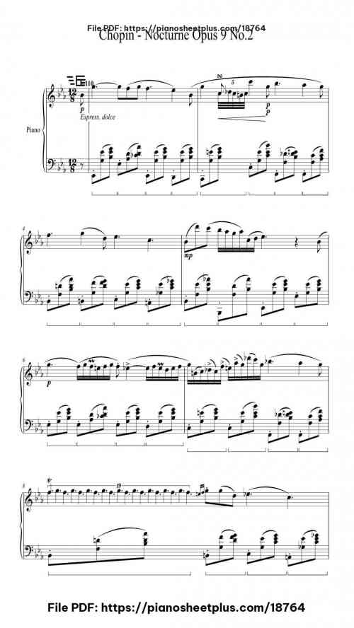 Nocturne in E-flat Major, Op. 9 No. 2 by F. Chopin Level Mastery 6 Nocturne in E-flat Major, Op. 9 No. 2 piano sheet music free pdf