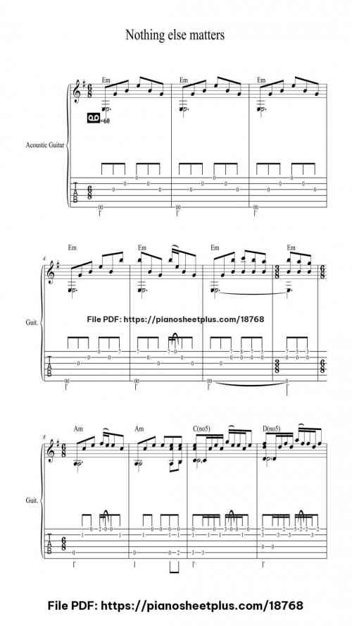 Nothing else matters by Metallica Level Mid-Advanced 10 Nothing else matters by Metallica Level Mid-Advanced