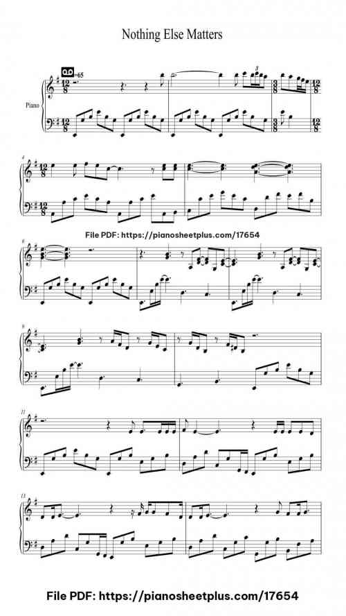 Nothing Else Matters by Metallica Level Intermediate 8 Nothing Else Matters by Metallica Level Intermediate