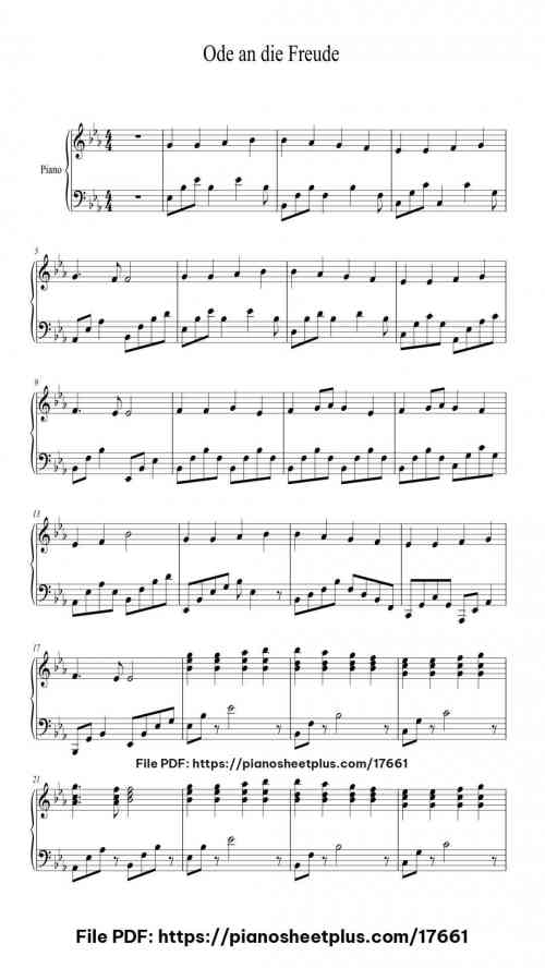 Ode an die Freude - from Symphony No. 9 in D Minor, Op. 125 by Ludwig van Beethoven Level Beginner 3 Ode an die Freude - from Symphony No. 9 in D Minor, Op. 125 piano sheet music free pdf