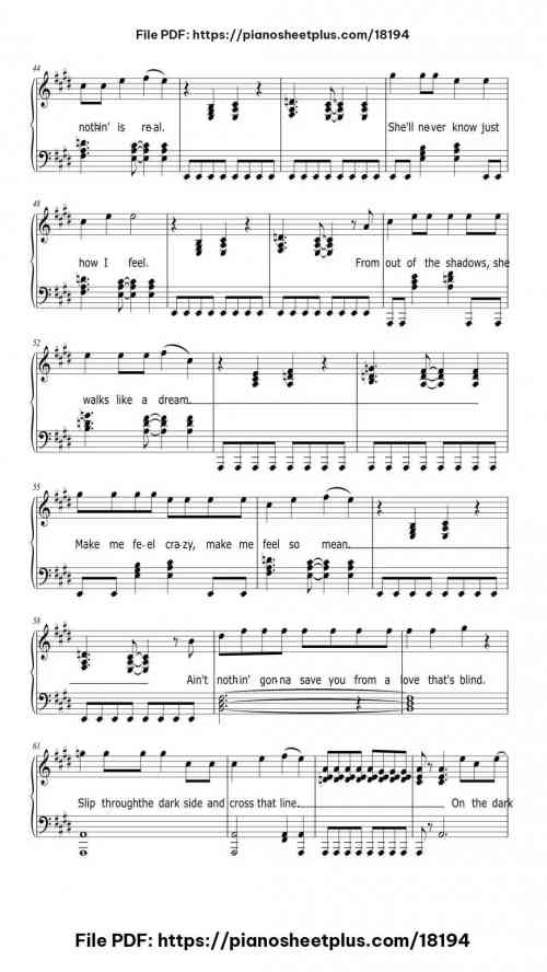On The Dark Side by John Cafferty and the Beaver Brown Band Level Beginner 8 On The Dark Side piano sheet music free pdf