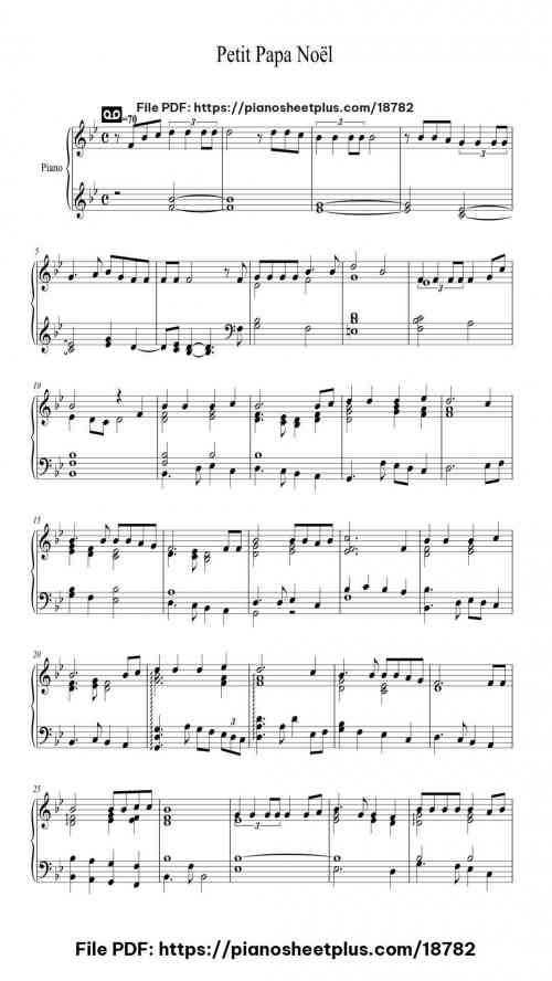 Petit Papa Noël by Henri Martinet Level Intermediate 3 Petit Papa Noël piano sheet music free pdf