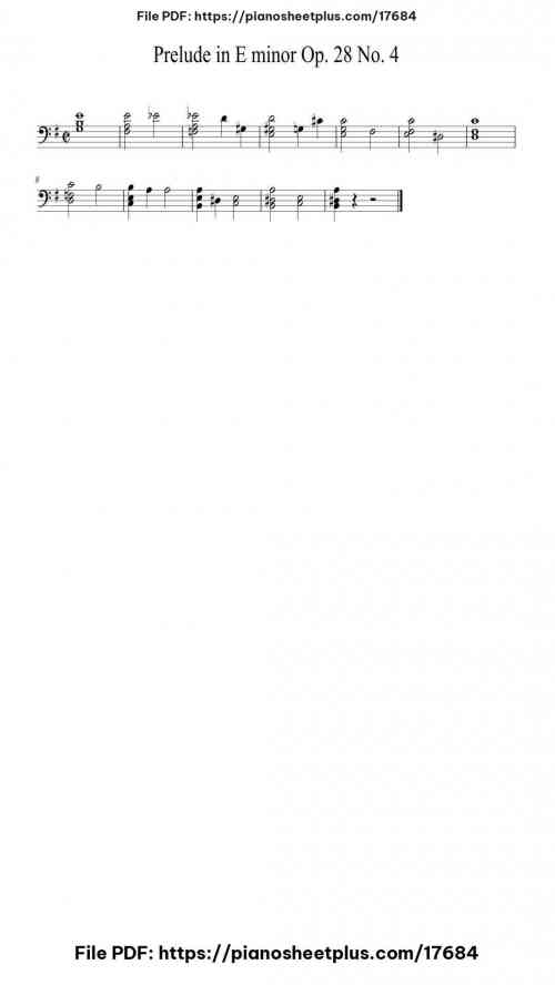 Prelude in E Minor, Op. 28, No. 4 by Frédéric Chopin Level Beginner 2 Prelude in E Minor, Op. 28, No. 4 piano sheet music free pdf