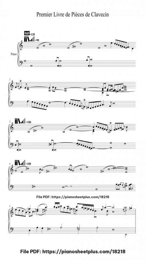 Premier Livre de Pièces de Clavecin: 1. Prélude by Jean-Philippe Rameau Level Intermediate 5 Premier Livre de Pièces de Clavecin: 1. Prélude piano sheet music free pdf