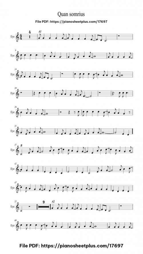 Quan somrius by Josep Thió Level Easy 3 Quan somrius piano sheet music free pdf