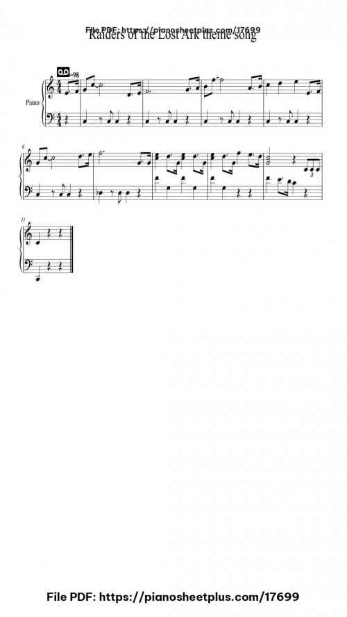 Raiders of the Lost Ark theme song by John Williams Level Easy 10 Raiders of the Lost Ark theme song by John Williams Level Easy