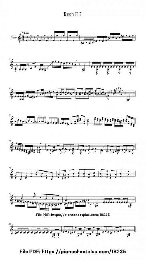 Rush E 2 by Sheet Music Boss Level Intermediate 2 Rush E 2 piano sheet music free pdf
